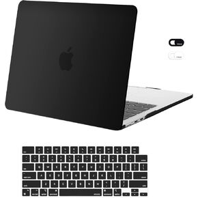 MOSISO Compatible with MacBook Air 13 inch Case 2025 2024 2023 2022 M4 A3240 M3 A3113 M2 A2681 Touch ID, Plastic Hard Shell&Keyboard Skin&Webcam Cover for MacBook Air 13.6 inch Case, Black