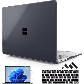Case for Microsoft Surface Laptop 13.8 inch, 2024 Windows 11 Copilot+ PC, 7th Edition Touchscreen Display, Plastic Hard Shell Case with Keyboard Cover & Screen Protector, Sparkly Pink
