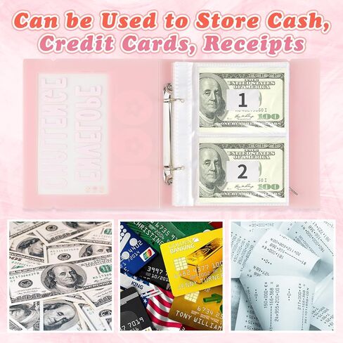 100 Envelopes Money Saving Challenge Binder,Budget Binder with Cash Envelopes & Tracker, Savings Challenges Book to Save $5,050, Budget Planner for Budgeting Binder Saving Money (Pink) in Saudi Arabia