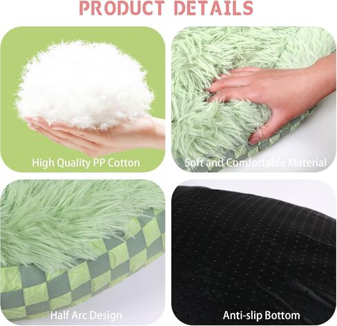Cat Bed Hooded Plush Nest with Self-Warming Cozy Cave, Calming Anti-Anxiety Pet Bed for Indoor Cats & Small Dogs, Removable Washable Cover & Waterproof Bottom - Green in Saudi Arabia