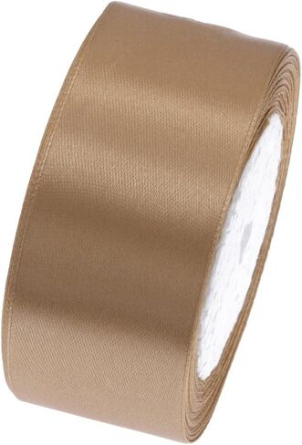 Solid Color Satin Ribbon,1-1/2 Inches 25 Yards Fabric Ribbons for Gifts Wrapping,Wedding,Party,Hair,Crafts,Bow Making,DIY Decor Ornaments and Other Sewing Projects (Gold) in Saudi Arabia