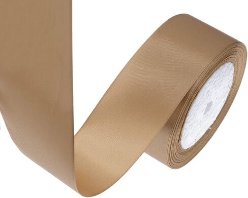 Solid Color Satin Ribbon,1-1/2 Inches 25 Yards Fabric Ribbons for Gifts Wrapping,Wedding,Party,Hair,Crafts,Bow Making,DIY Decor Ornaments and Other Sewing Projects (Gold) in Saudi Arabia