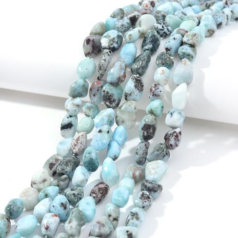 Larimar Pebble Nugget Oval Free Tumbled Stone 6-8mm Natural Gemstone Loose Beads Approx 15.5 inch for DIY Jewelry Making in Kuwait