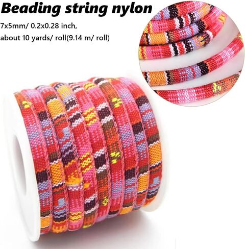 10 Yards Navy Ethnic Cord Friendship Bracelets String Rope Blue Bohemia Tribal Braided Round Polyester Fabric Strings for Jewelry Making European Necklaces Bracelets Beading Diy Craft Supply in Saudi Arabia