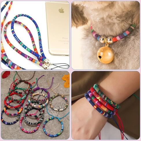 10 Yards Navy Ethnic Cord Friendship Bracelets String Rope Blue Bohemia Tribal Braided Round Polyester Fabric Strings for Jewelry Making European Necklaces Bracelets Beading Diy Craft Supply in Saudi Arabia