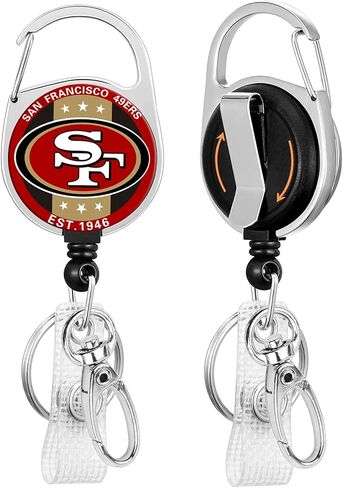 for Raiders Retractable Rugby Team Badge Clip and a Locking Scroll Clip, This Heavy-Duty Keychain Extender is Suitable for Office Workers in Saudi Arabia