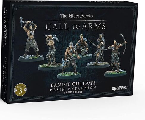 Modiphius The Elder Scrolls: Call to Arms - Bandit Pillagers Expansion - 6 Unpainted Resin Figures, Chapter 3, RPG, Includes Scenic Bases, 32MM Scale Figures, Tabletop Roleplaying Game in Kuwait