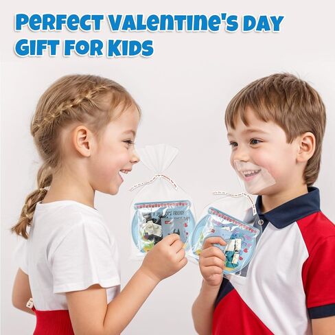 Valentines Cards for Kids Classroom - 30 PACK Food Building Blocks with Valentine Exchange Cards, Valentines Cards for School Classroom, Valentines Party Favors for Kids Boys Girls in Saudi Arabia
