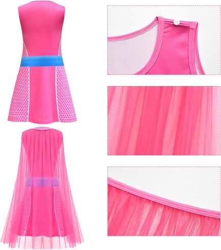 Girls Cute Kitties Sleeveless Dress with Long Cape Cat Dress Up Outfits for Party in Kuwait