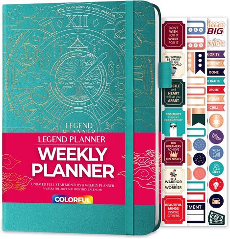 Legend Weekly Colorful Planner 2nd Edition – Undated Life & Work Agenda Journal for Time Management, Goal Setting, Productivity, Tasks & to Do Lists – A5 Size, 5.8 ″ x 8.3″, Hardcover – Turquoise in Saudi Arabia