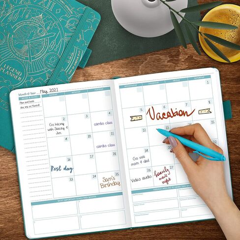 Legend Weekly Colorful Planner 2nd Edition – Undated Life & Work Agenda Journal for Time Management, Goal Setting, Productivity, Tasks & to Do Lists – A5 Size, 5.8 ″ x 8.3″, Hardcover – Turquoise in Saudi Arabia