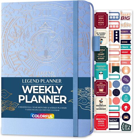 Legend Weekly Colorful Planner 2nd Edition – Undated Life & Work Agenda Journal for Time Management, Goal Setting, Productivity, Tasks & to Do Lists – A5 Size, 5.8 ″ x 8.3″, Hardcover – Turquoise in Saudi Arabia