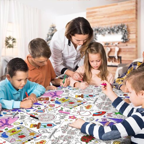 Gatherfun Princess Party Supplies Color-in Paper Paper Tableroth | 54 × 88 في ديكورات حفلات الأميرة المحددة لعيد ميلاد الأطفال والمدرسة والمناسبات الخاصة in Kuwait