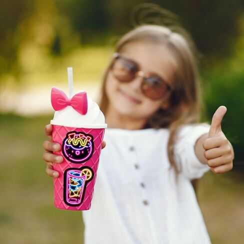 Neon Water Bottle Stickers for Kids Glow in The Dark, 60 PCS Vinyl Waterproof Stickers Pack for Laptop Skateboard Phone Case, Cute Neon Animals Decals for Teens in Saudi Arabia