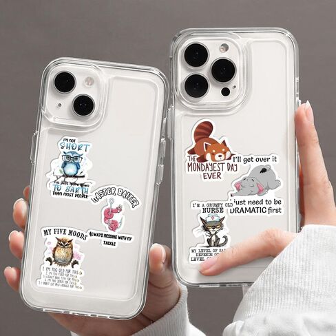 50 Pcs Funny Animal Quotes Stickers Gxizlba Kids Teens Adults Cute Animals Phrases Graffiti Waterproof Decals Decorative Water Bottle Computer Stationery Box Bag Book Label Sticker in Saudi Arabia