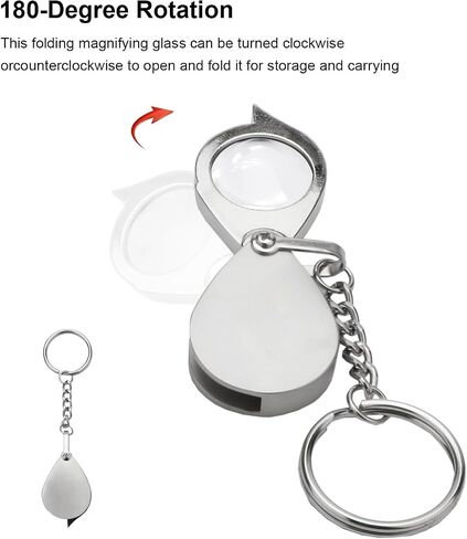 رونغون جيب صغير مكبرة الزجاج 10x المجوهرات Loupe Magnifier طي العدسة المكبرة حلقة المجوهر in Kuwait