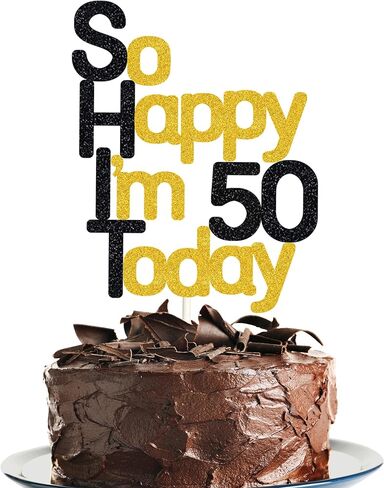 سعيد جدا أنا 16 اليوم! أغطية كعكة عيد الميلاد - بريق أسود ، ستة عشر كعكة توبر ، ديكورات عيد ميلاد السادس عشر in Kuwait