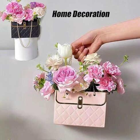 4pcs Paper Flower Bags for Bouquets, Flower Boxes for Arrangements, Paper Flower Gift Bags with Handles Florist Supplies for Weddings Mother's Day (White) in Saudi Arabia