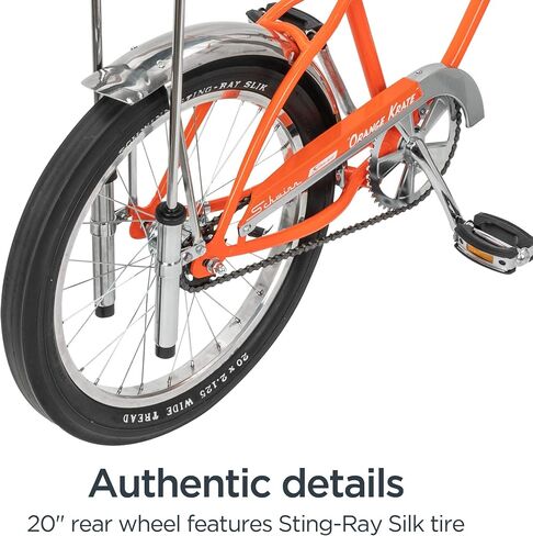 Schwinn Classic Krate Kids Bike for Boys Girls Age 6+ Years Old, 13-Inch Frame, Iconic Sting-Ray Frame & Springer Fork, Vintage High-Rise Ape Handlebar, Banana Seat, 16" Front Wheel and 20" Rear Wheel in Saudi Arabia