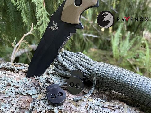 Ravenox Cord Locks for Drawstrings | Circle Dual Hold Lock | Cord Lock for Paracord, Bags, Luggage, Clothing Use | Camping Accessories for Great Outdoors | Cord Stops to Secure String, Rope and Twine in Saudi Arabia