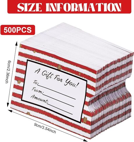 Eaasty 500 Pcs Gift Card Sleeves Christmas Card Envelopes Sleeves Holder Protector for Business, 2.36 x 3.54 inch(Fresh) in Kuwait