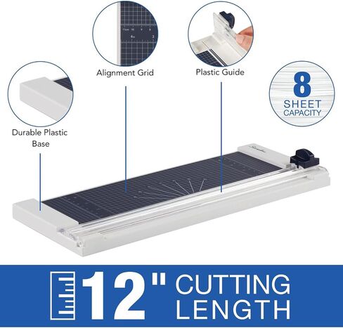 Swingline Paper Cutter, 12" Cut Length, 8 Sheet Capacity, ClassicCut 1208P (G7010007) in Kuwait