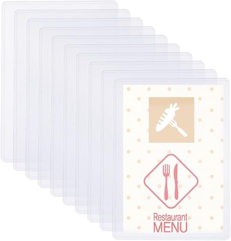 SUPERFINDINGS 10Pcs 5.8x8.3inch Clear Sheet Protectors Plastic A5 Paper Protectors Waterproof Hard Document Photo Sleeves Holder Horizontal Rigid Print Protectors for Menu File in Saudi Arabia