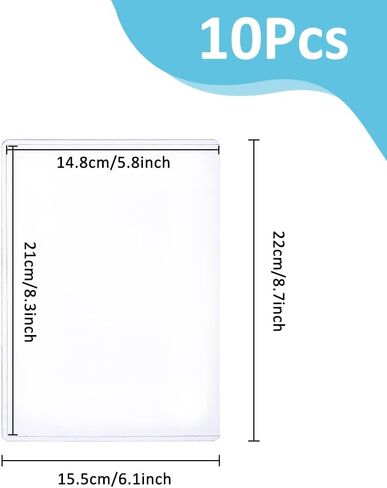 SUPERFINDINGS 10Pcs 5.8x8.3inch Clear Sheet Protectors Plastic A5 Paper Protectors Waterproof Hard Document Photo Sleeves Holder Horizontal Rigid Print Protectors for Menu File in Saudi Arabia