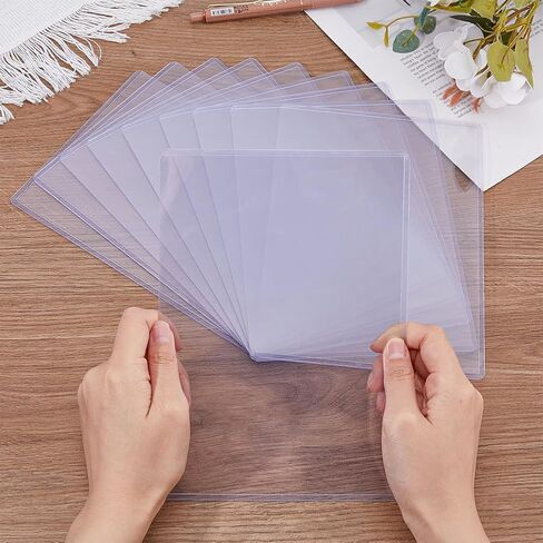 SUPERFINDINGS 10Pcs 5.8x8.3inch Clear Sheet Protectors Plastic A5 Paper Protectors Waterproof Hard Document Photo Sleeves Holder Horizontal Rigid Print Protectors for Menu File in Saudi Arabia