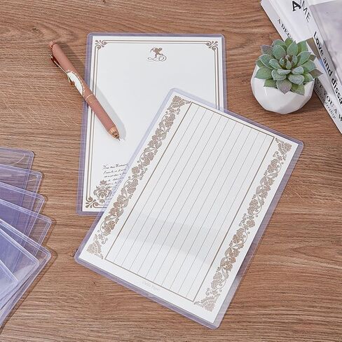 SUPERFINDINGS 10Pcs 5.8x8.3inch Clear Sheet Protectors Plastic A5 Paper Protectors Waterproof Hard Document Photo Sleeves Holder Horizontal Rigid Print Protectors for Menu File in Saudi Arabia