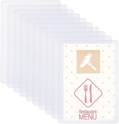 SUPERFINDINGS 10Pcs 5.8x8.3inch Clear Sheet Protectors Plastic A5 Paper Protectors Waterproof Hard Document Photo Sleeves Holder Horizontal Rigid Print Protectors for Menu File in Saudi Arabia