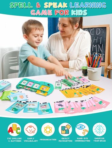 بطاقات Flash Talking للأطفال الصغار 2-8: ألعاب التعلم والتهجئة الأبجدية مع 224 كلمة رؤية - ألعاب Montessori الحسية للأولاد والبنات في مرحلة ما قبل المدرسة ، ألعاب علاج الكلام للأطفال المصابين بالتوحد ، هدية مثالية in Kuwait