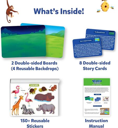 Skillmatics Reusable Stickers - Around Town, Creative Story Building Activity, Mess-Free, Learning & Educational Travel Toy, 150+ Stickers, Preschool Skills, Gifts for Kids Ages 3, 4, 5, 6, 7 in Kuwait