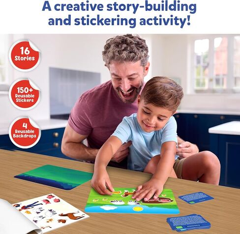 Skillmatics Reusable Stickers - Around Town, Creative Story Building Activity, Mess-Free, Learning & Educational Travel Toy, 150+ Stickers, Preschool Skills, Gifts for Kids Ages 3, 4, 5, 6, 7 in Kuwait