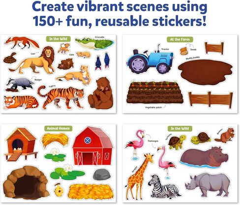 Skillmatics Reusable Stickers - Around Town, Creative Story Building Activity, Mess-Free, Learning & Educational Travel Toy, 150+ Stickers, Preschool Skills, Gifts for Kids Ages 3, 4, 5, 6, 7 in Kuwait