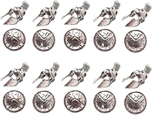 10 Set Paracord Beads and Charms DIY Accessories Spartan Helmets Shields for Paracord Bracelet Lanyard Charm Zipper Pull (Silver) in Saudi Arabia