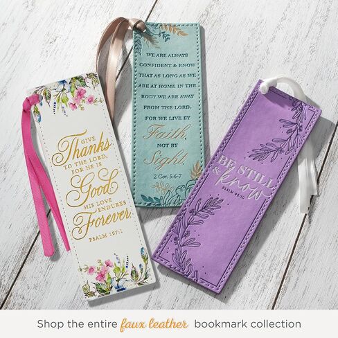 Christian Art Gifts Premium Faux Leather Bookmark for Women: Strength & Dignity Inspirational Bible Verse, Purple in Saudi Arabia