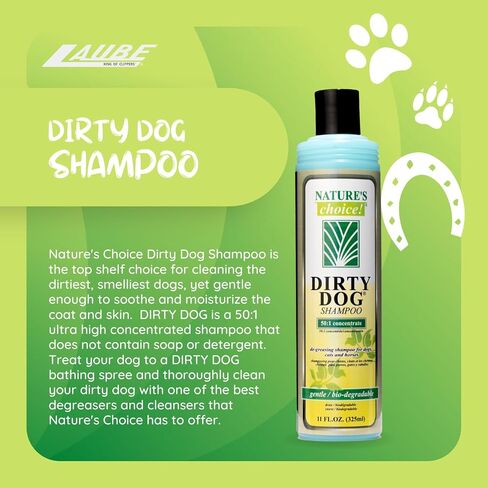 Nature's Choice Dirty Dock Shampoo - شامبو الحيوانات الأليفة الطبيعي للكلاب والقطط والخيول - خالية من القسوة وخالية من المنظفات وغير سامة للشامبو المرطب للحيوانات الأليفة - مركزة 50: 1 (11 أوقية) in Saudi Arabia