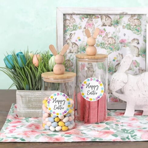 G2PLUS Easter Gift Stickers, 120Pcs Happy Easter Stickers, 2" Round Eggs Label Sticker for Candy Bags, Gift Wrapping, Spring Party Favors in Saudi Arabia