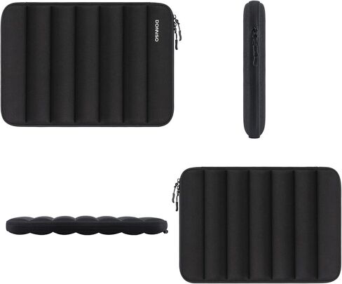DOMISO 15.6 inch Laptop Sleeve Bag Shockproof Protective Carrying Case Water-Resistant Vertical Stripe Pattern Handbag with Handle Compatible with MacBook/HP/Dell,Black in Kuwait