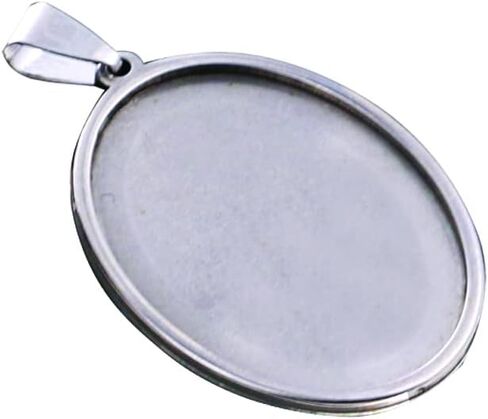 10pcs Stainless Steel 35mm 40mm Round Cabochons Pendant Blank Bezels Oval Cabochons Necklace Base Trays Settings for jewelry Pendant DIY Making (40mm) in Saudi Arabia
