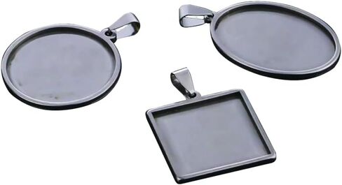10pcs Stainless Steel 35mm 40mm Round Cabochons Pendant Blank Bezels Oval Cabochons Necklace Base Trays Settings for jewelry Pendant DIY Making (40mm) in Saudi Arabia