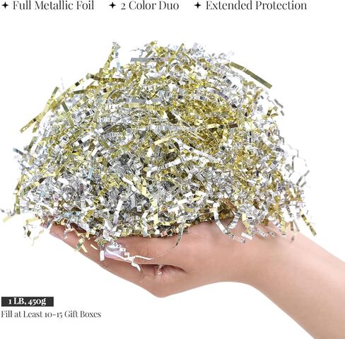 1LB Metallic Purple Blue Crinkle Cut Paper Shredded Filler, Easter Grass Raffia Tissue, Shred Paper Strands, Craft Bedding Gift Box Basket Packaging Cushion, for Christmas Wedding Brithday in Saudi Arabia