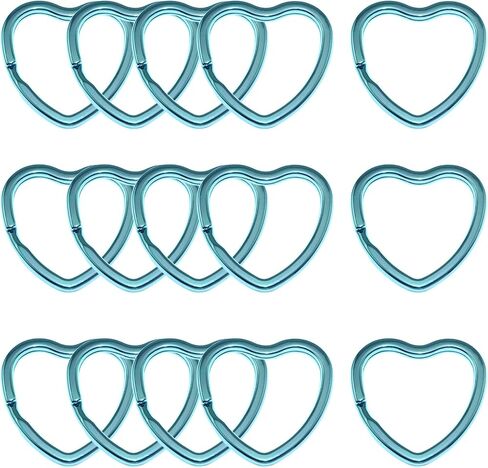 15PCS Pink Heart Shape Key Ring Colorful Split Ring Ring Leather Craft for Key Chains Connectors Jewelry Making in Saudi Arabia