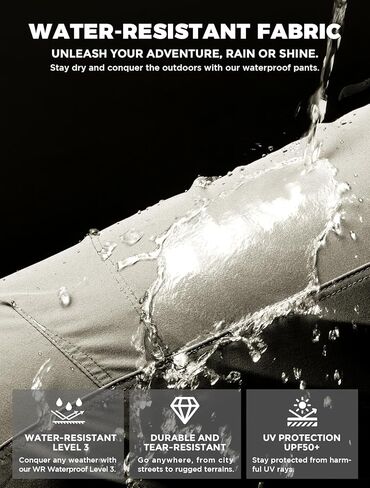 Wespornow Men's-Haking-Pants خفيفة الوزن مقاومة للماء السراويل الجافة في الهواء الطلق لصيد الأسماك التخييم in Kuwait