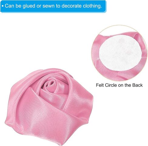 PATIKIL 1.6" Satin Ribbon Roses, 20 Pack Artificial Flowers Roses Heads Handmade Fake Flowers Fabric Flowers for Crafts Wedding Bouquet, Pink in Saudi Arabia