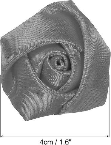 PATIKIL 1.6" Satin Ribbon Roses, 20 Pack Artificial Flowers Roses Heads Handmade Fake Flowers Fabric Flowers for Crafts Wedding Bouquet, Pink in Saudi Arabia
