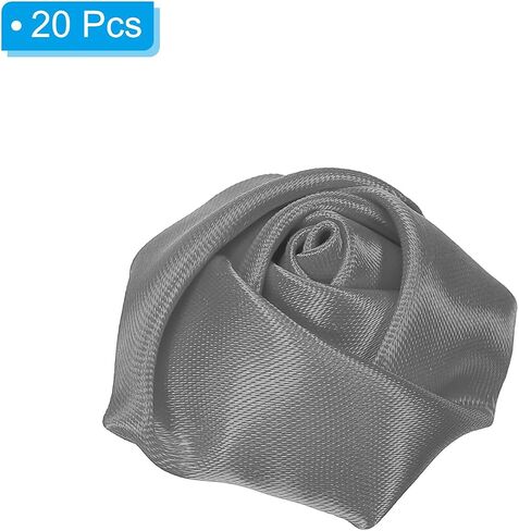 PATIKIL 1.6" Satin Ribbon Roses, 20 Pack Artificial Flowers Roses Heads Handmade Fake Flowers Fabric Flowers for Crafts Wedding Bouquet, Pink in Saudi Arabia
