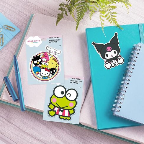 Hallmark Hello Kitty Pack من 3 ملصقات لزجاجات المياه ، والمخططين ، والدفاتر الملاحظات ، والجدار (Hello Kitty و Friends ، و Keroppi ، و Kuromi شارات للأطفال ، والمراهقين ، والبالغين) in Saudi Arabia