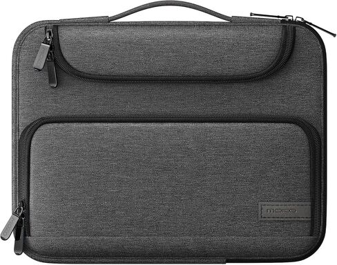 MoKo 13-14 Inch Laptop Sleeve Bag Fits New 13-inch Mac Air M5 & Mac Neo A18 Pro, 14" MacPro M5/M4/M3/M2/M1, 13" Mac Air, Polyester Bag with Double Pockets, Retractable Handle, Black & Gray in Saudi Arabia